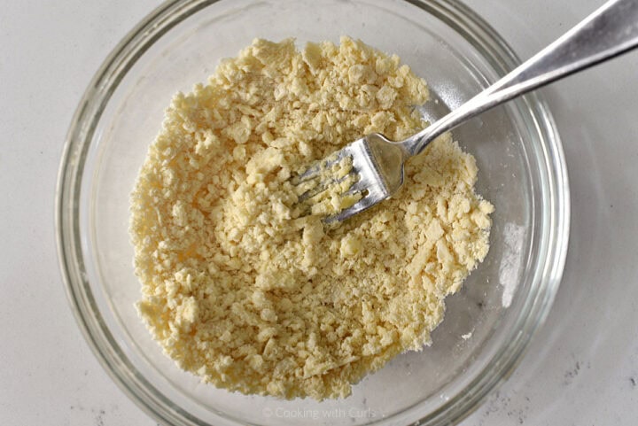 Flour and butter mixed together in a small bowl.