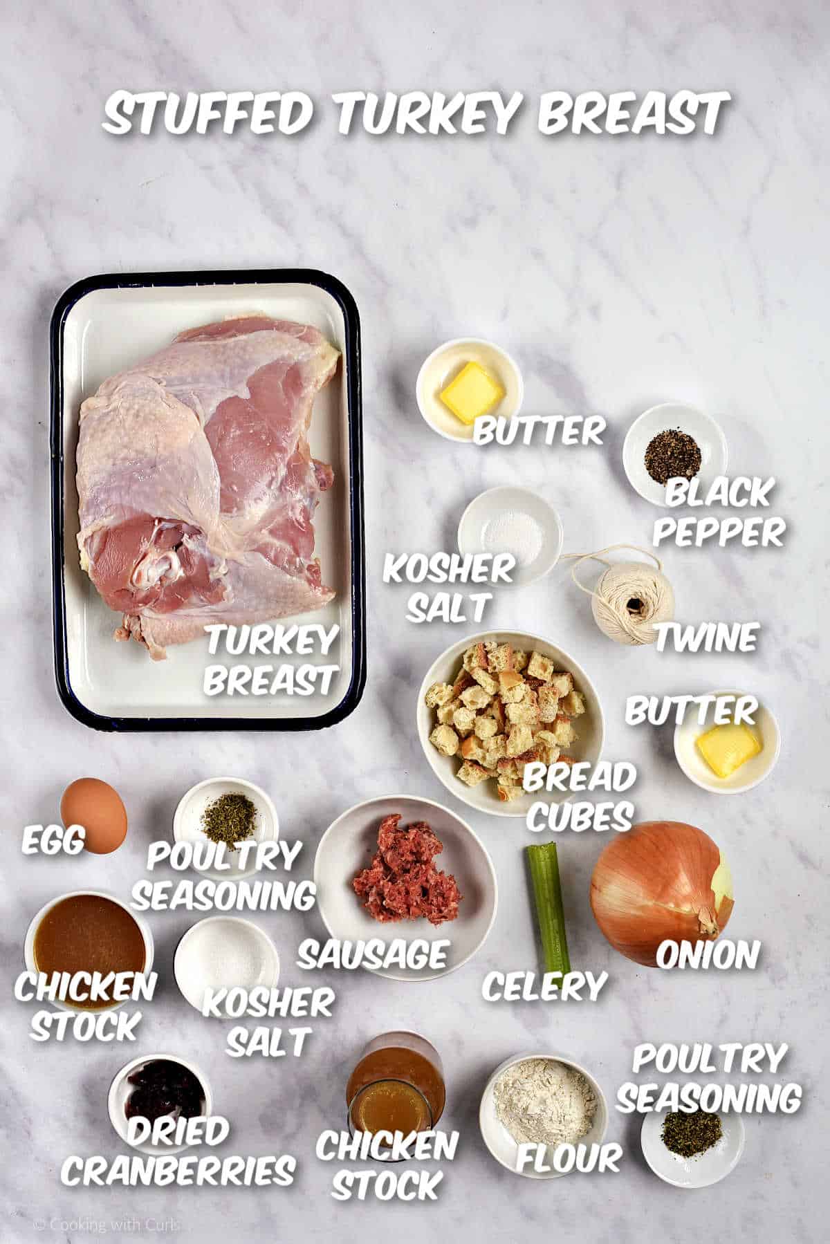 Stuffed Turkey Breast ingredients.