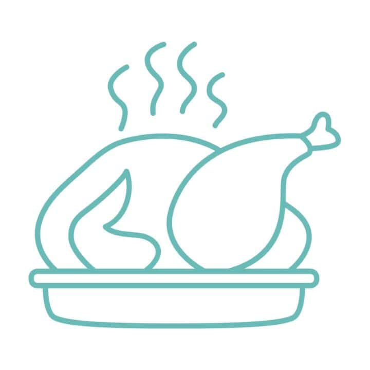 Outline of whole chicken graphic.