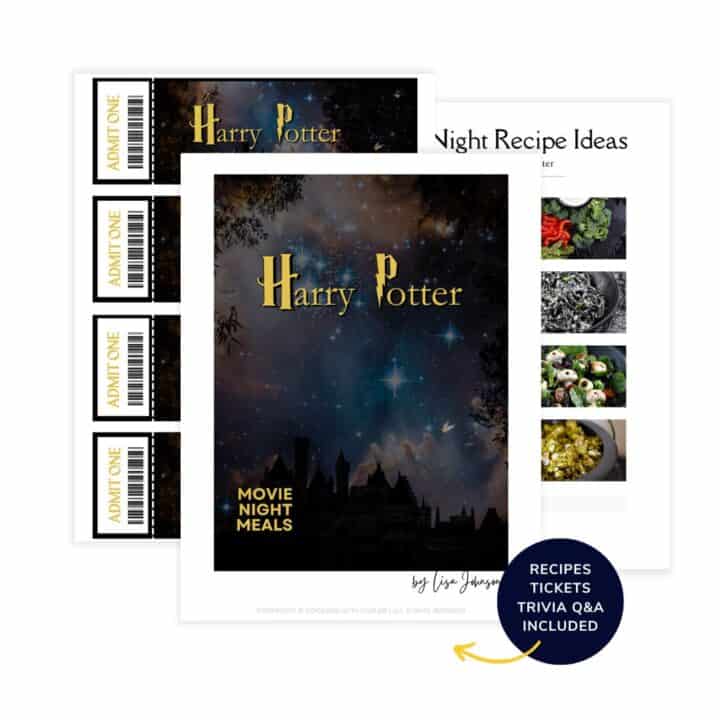 Harry Potter movie night meals mockup.