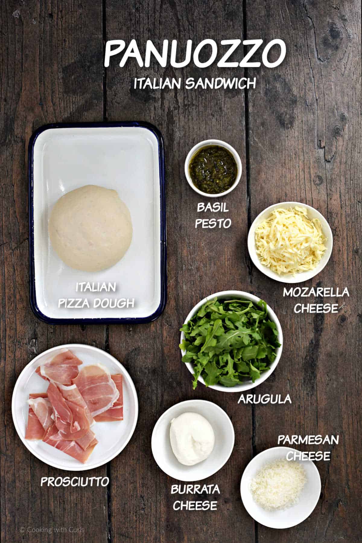 Panuozzo Italian Sandwich ingredients.