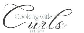 Cooking with Curls script logo.